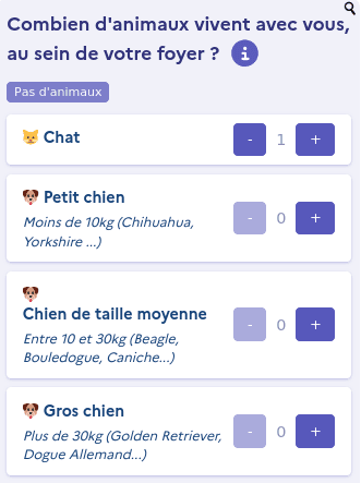 Nouvelle question animaux domestiques